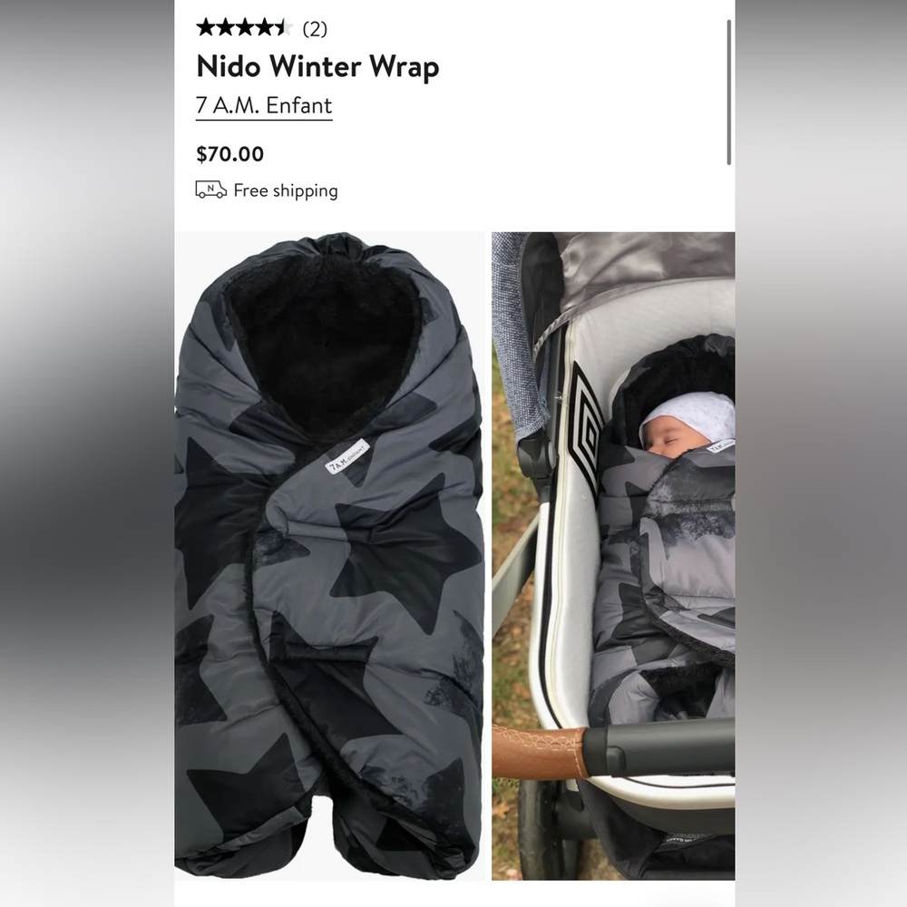 7 AM Enfant nido winter wrap car seat and stroller